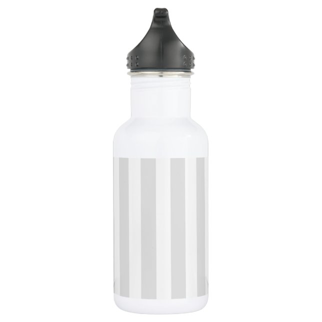 Bouteille D'eau Bandes de bonbons gris clair et blanc (Droite)