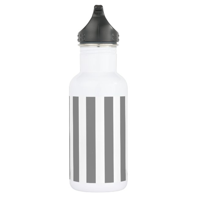 Bouteille D'eau Bandes de bonbons grises et blanches (Droite)