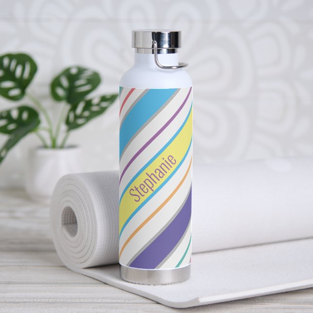 Bouteille D'eau Bandes diagonales simples (Yoga)