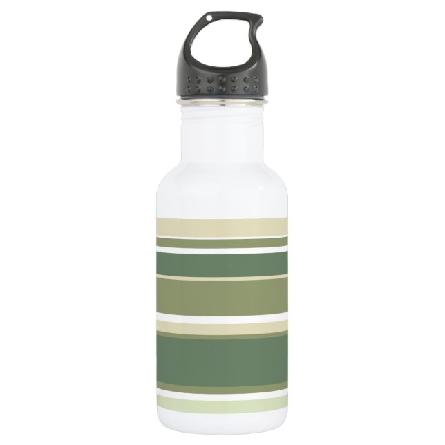 Bouteille D'eau Bandes vert olive (Devant)