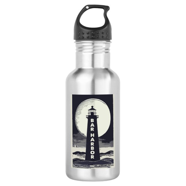 Bouteille D'eau Bar Harbour Maine Lighthouse Moon (Devant)