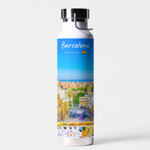 Bouteille D'eau Barcelone, Espagne - Parc Guell Mosaïque Gaudi