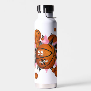 Bouteille D'eau Baskets de sport pour filles rose noir étoiles