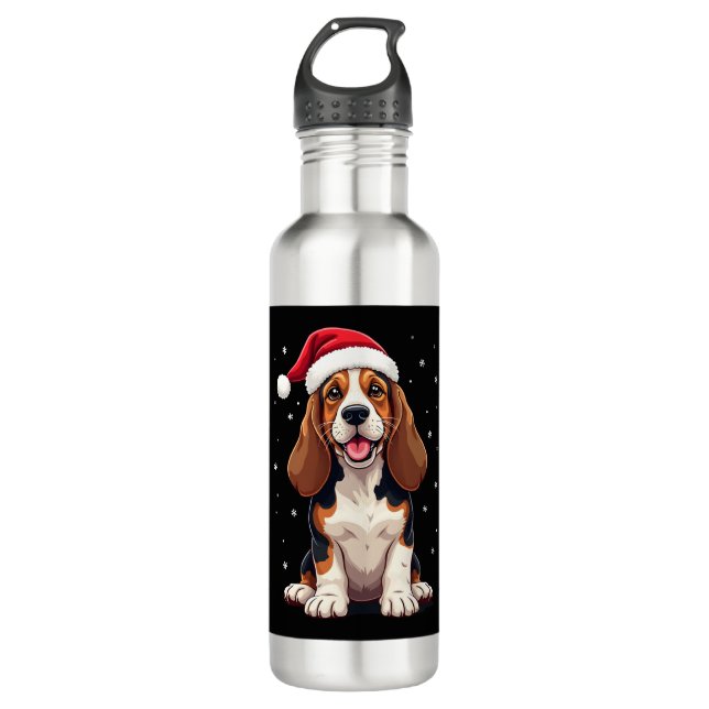 Bouteille D'eau Basset Hound Christmas Tank Top (Devant)