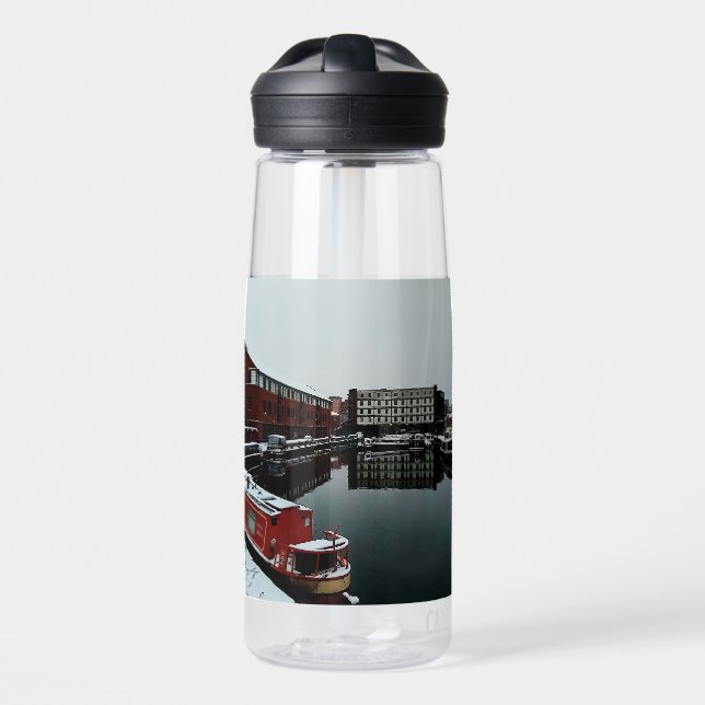 Bouteille D'eau Bateau rouge, à l'eau (Avant)