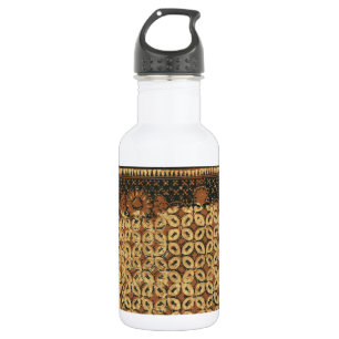 Bouteille D'eau Batik Earthy Grain de Café Élégant Rustique Rugueu