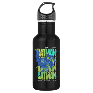 Bouteille D'eau Batman Électrique Qui Traverse La Typographie