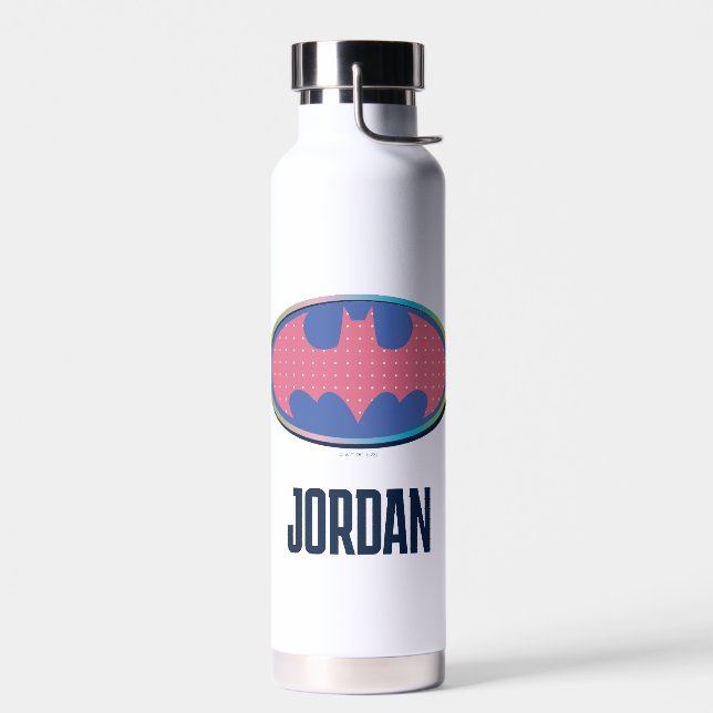Bouteille D'eau Batman | Logo Pink Polka Dot (Gauche)