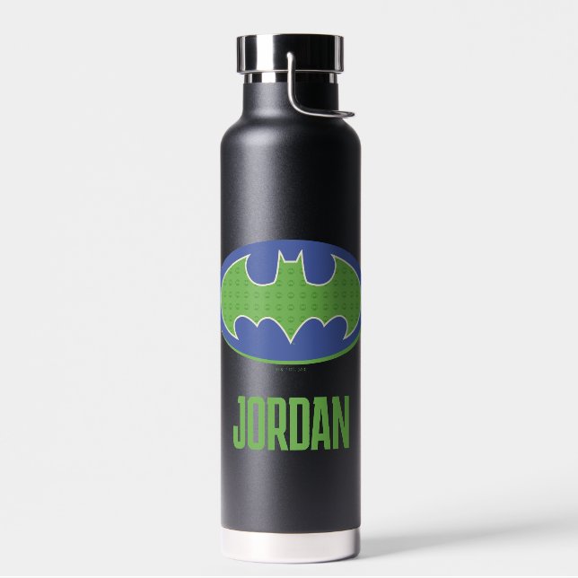 Bouteille D'eau Batman | Symbole pourpre et vert (Gauche)
