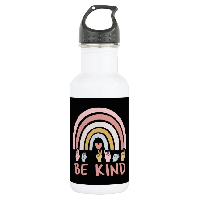 Bouteille D'eau Be Kind ASL III - Langue des Signes Américaine (Devant)