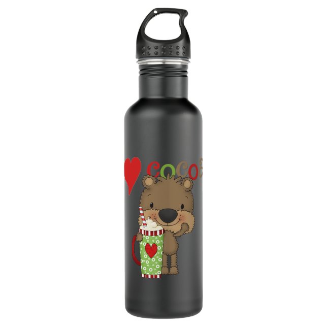 Bouteille D'eau Bear Cocoa Love Holiday (Devant)