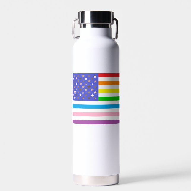 Bouteille D'eau Beau drapeau américain (Avant)