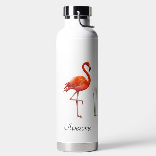 Bouteille d'eau beau flamant rose