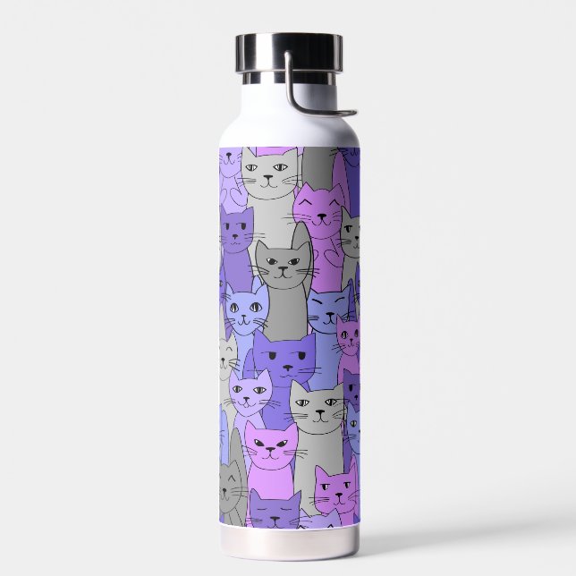 Bouteille D'eau Beaucoup de chats violets Thor Cuivre Vacuum Isolé (Gauche)