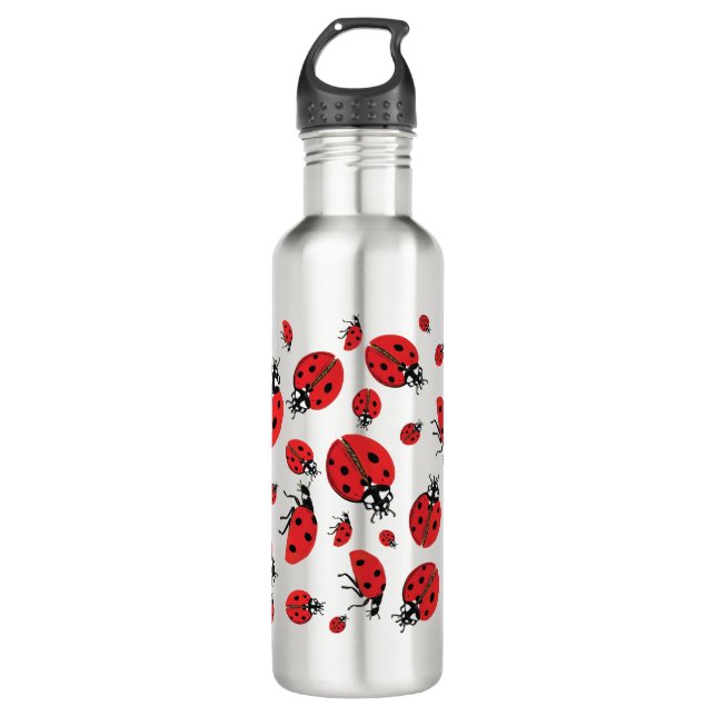 Bouteille D'eau Beaucoup de Ladybugs Lucky Motif (Devant)