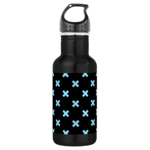 Bouteille D'eau Bébé croix bleu coutures sur noir