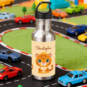 Bouteille D'eau Bébé léopard mignon animaux de safari pour enfants