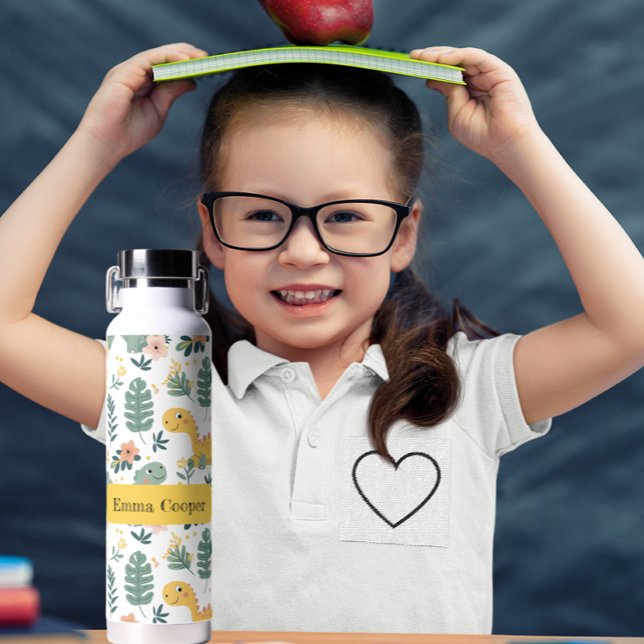 Bouteille D'eau Bébé mignon Dinosaures Personnalisé Enfants (Créateur téléchargé)