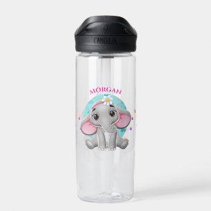 Bouteille D'eau Bébé mignon éléphant, nom de l'enfant