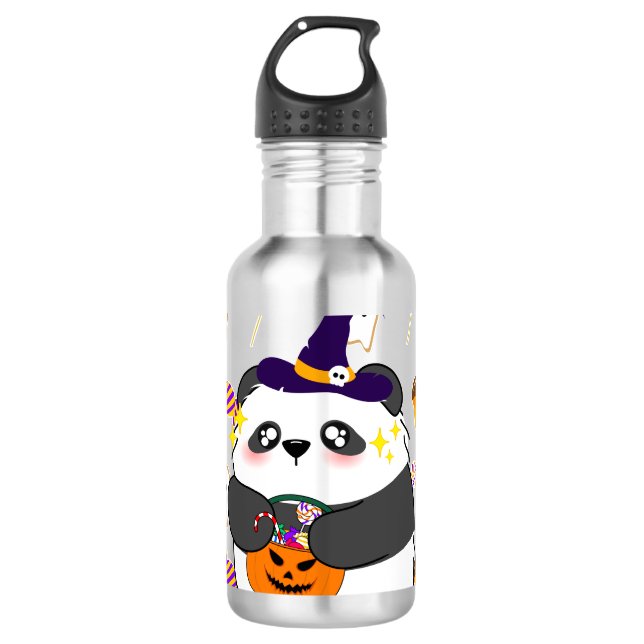 Bouteille D'eau Bébé mignon Halloween Panda Trick ou traitement (Devant)