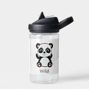 Bouteille D'eau Bébé Panda Sauvage Mignon sur Fond Blanc
