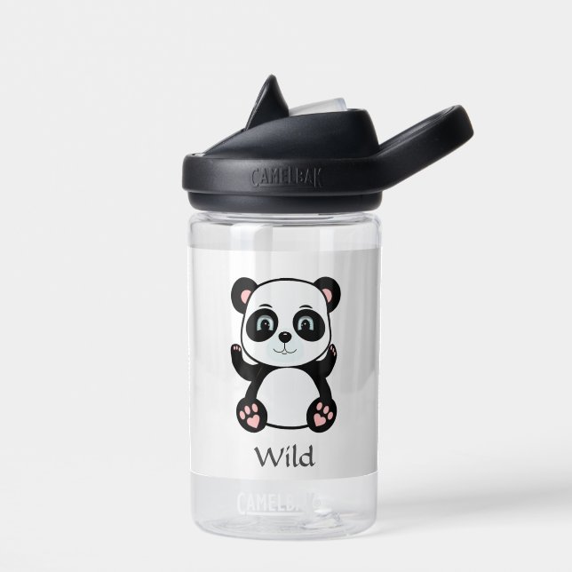 Bouteille D'eau Bébé Panda Sauvage Mignon sur Fond Blanc (Gauche)