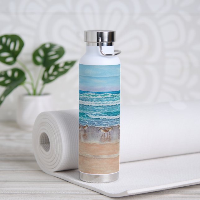 Bouteille D'eau Bécasseaux de la baie de Monterey (Yoga (pivoté))