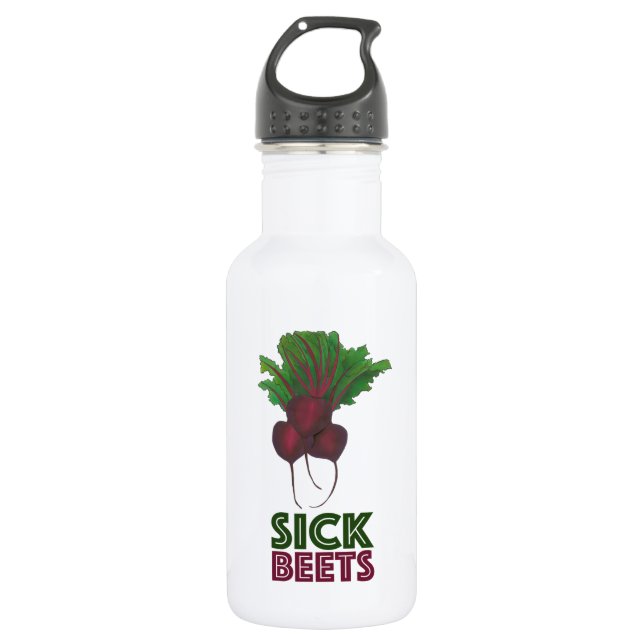 Bouteille D'eau Beets Malades (Beats) Beet Rouge Végétarien Végéta (Devant)