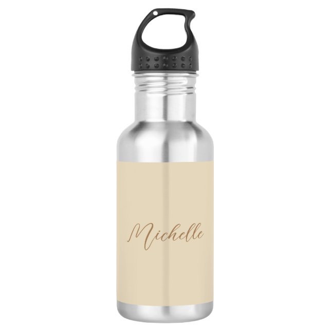 Bouteille D'eau Beige Classic Professional Nom manuscrit (Devant)