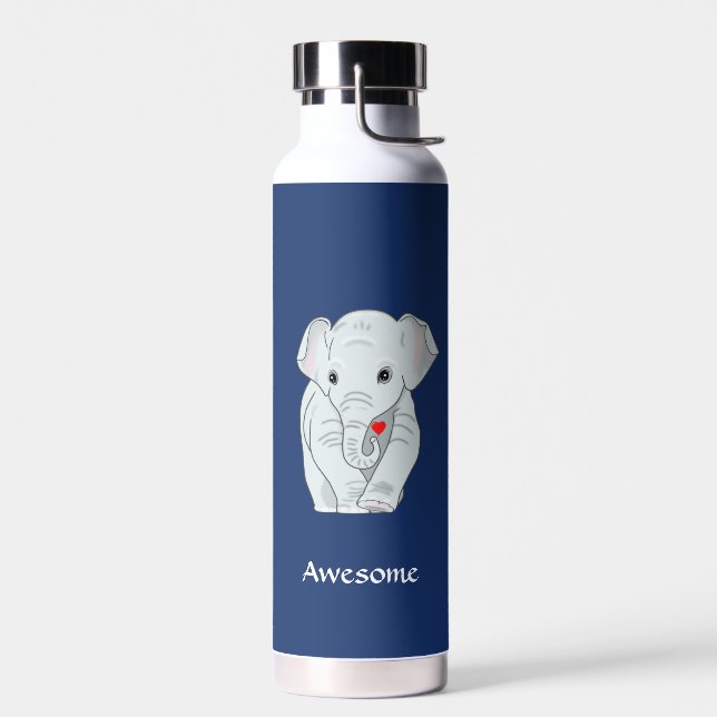 Bouteille D'eau Bel Éléphant sur Fond Bleu (Gauche)