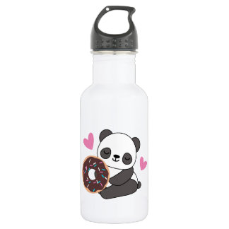 Bouteille D'eau Belle Animal Panda Ours Coeur Rose Donut