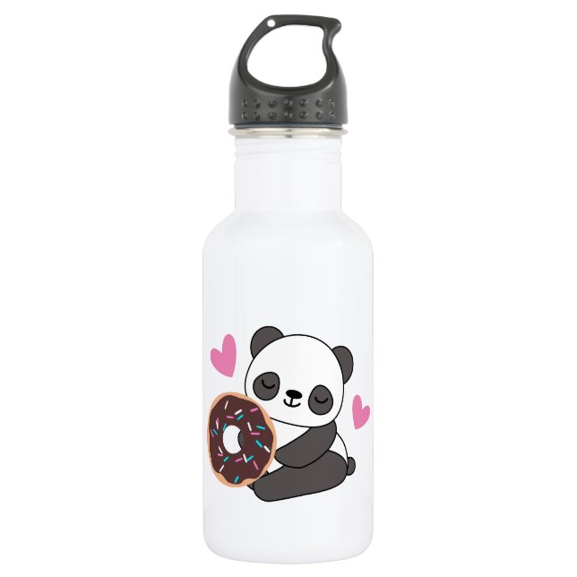 Bouteille D'eau Belle Animal Panda Ours Coeur Rose Donut (Devant)