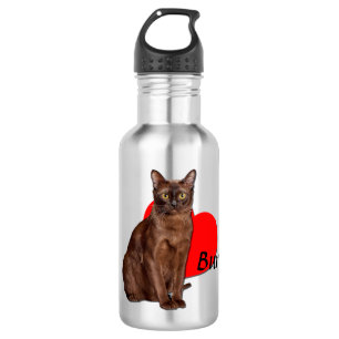Bouteille D'eau Belle Chat Birman Doré Moggy Heart Love