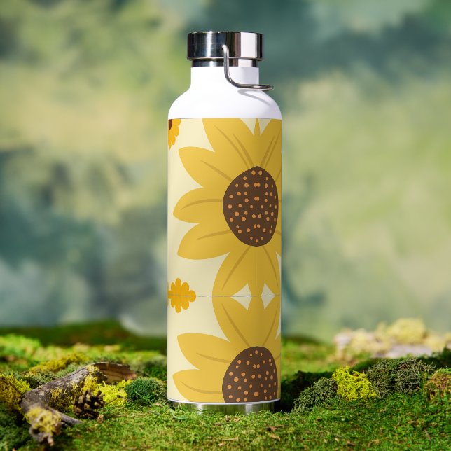Bouteille D'eau Belle conception de tournesol  (Café)