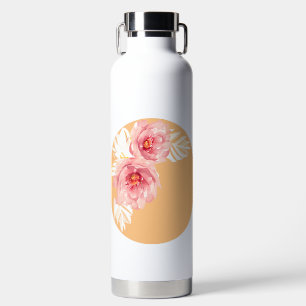 Bouteille D'eau Belle Pêche et couronne de fleurs blanches