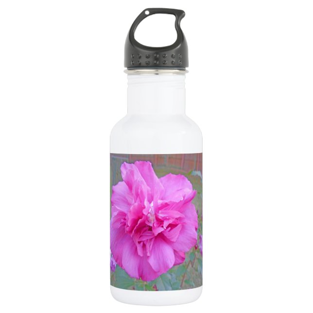 Bouteille D'eau Belle Rose Fuchsia en Fleur (Devant)