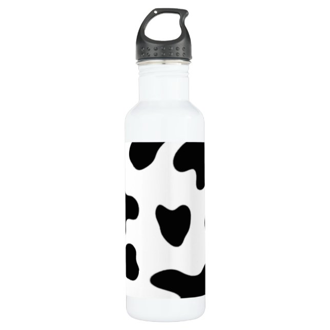 Bouteille D'eau Belle vache noire et blanche (Devant)