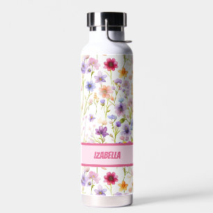Bouteille D'eau Belles Fleurs Roses Féminines de Printemps Féminin