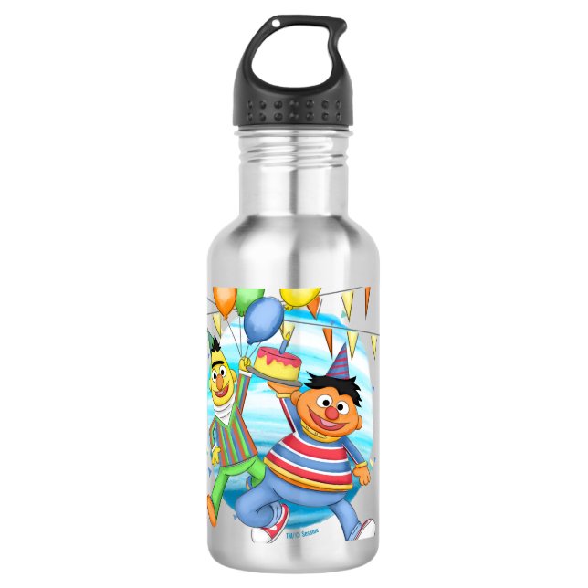 Bouteille D'eau Bert et Ernie Balloons d'anniversaire (Devant)