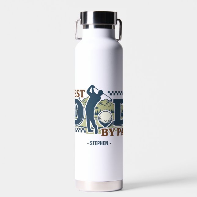 Bouteille D'eau Best Dad By Par - Golf Papa Silhouette Design (Avant)