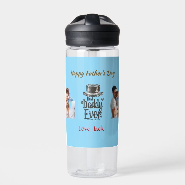 Bouteille D'eau Best Daddy Ever - Cadeau personnalisé pour enfants (Extérieur)
