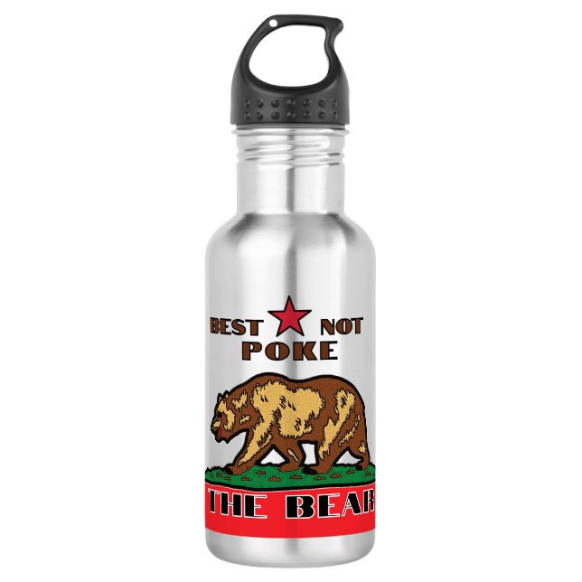Bouteille D'eau Best Not Poke l'ours - Californie (Devant)