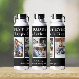 Bouteille D'eau Best Papa Ever Happy Père`s Day 5 photo collage
