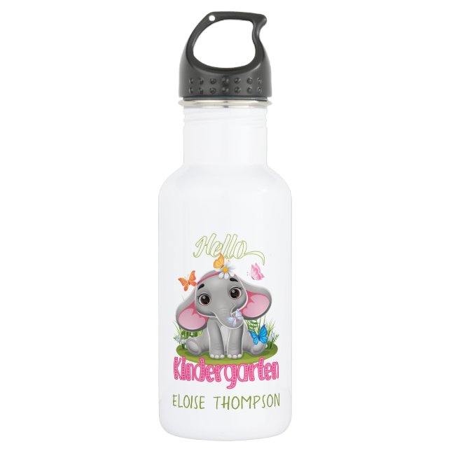 Bouteille D'eau Beurre Eléphant jardin d'enfants Retour à l'école (Devant)