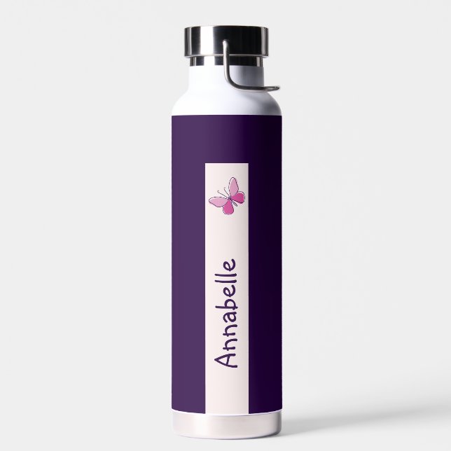 Bouteille D'eau Beurre rose mignon Doodé Votre Nom (Gauche)