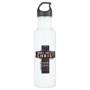Bouteille D'eau Bible Verse Cross