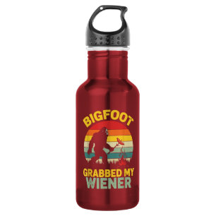 Bouteille D'eau Big Foot a attrapé mon hot dog drôle Sasquatch