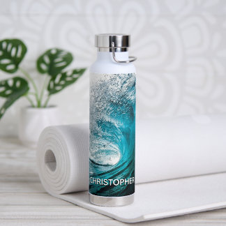 Bouteille D'eau Big Ocean Wave Splash pour ajouter votre nom