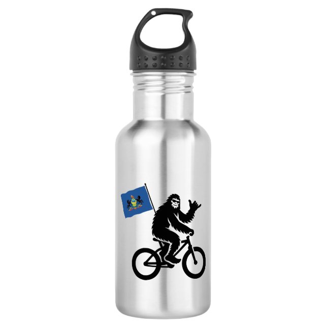 Bouteille D'eau Bigfoot Cyclisme Drapeau de Pennsylvanie (Devant)