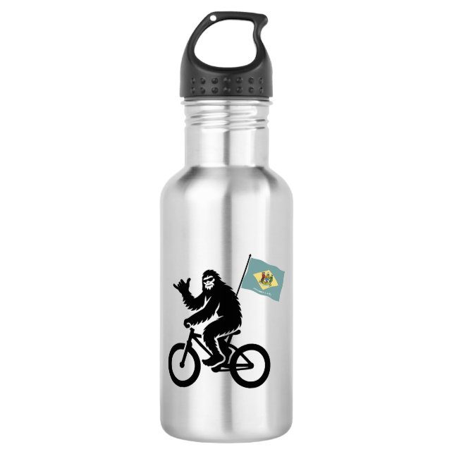 Bouteille D'eau Bigfoot Cyclisme Drapeau du Delaware (Devant)